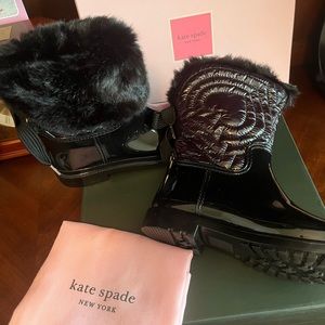 Worn once on vacation. Kate Spade knee high/fold down faux fur boots